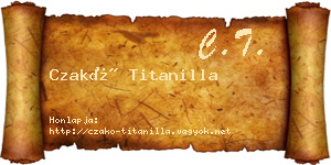 Czakó Titanilla névjegykártya